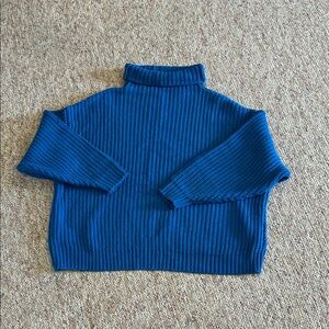 Free People Vibrant Blue oversized Knit Sweater